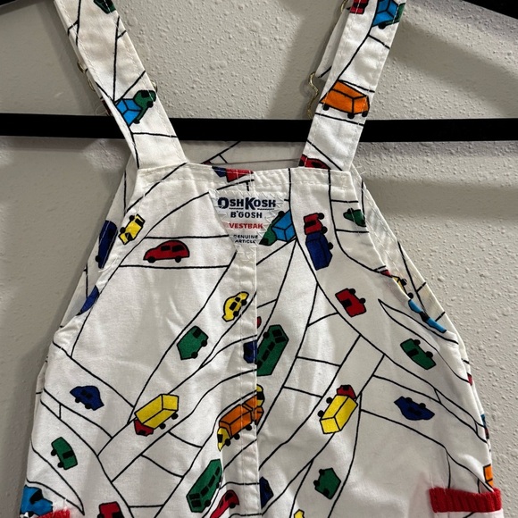 OshKosh B’gosh RARE Vintage 24M Car Print Overalls Union Workers Tag Made In USA - Picture 6 of 7